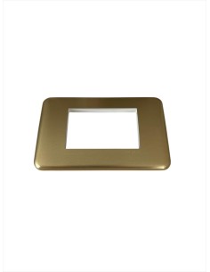 Bticino 680573 Placa cruz aluminio 3 módulos oro